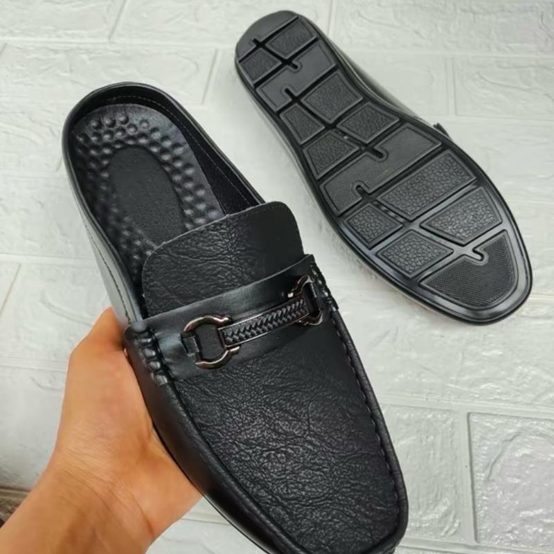 Giày sục da nam đế mềm có hạt matxa cực êm chân,giày hở gót,giày dự tiệc  Shoes Cao Su S1 DéP 7