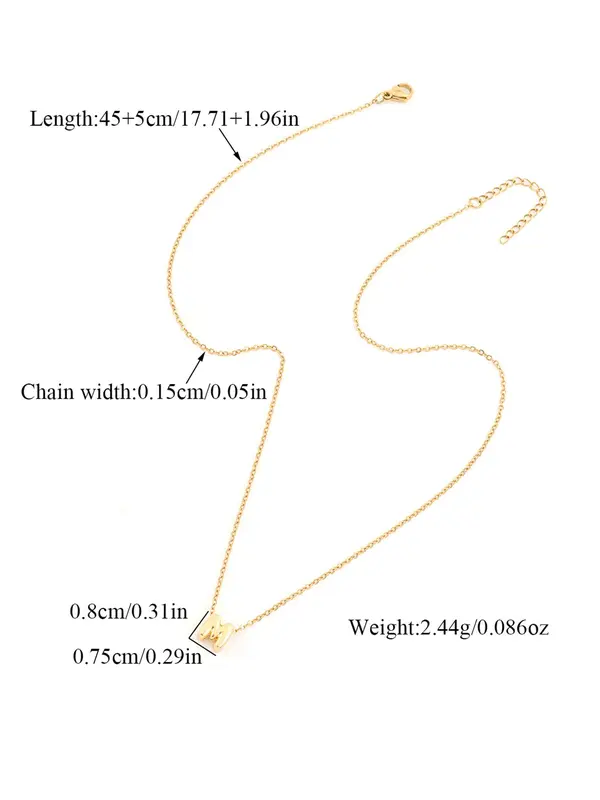Personalized Bubble Initial Letter Pendant Necklace for Women, Stainless Steel Personalized Initials Jewelry for Party, Daily Clothing Decor, Trendy All-match & Exquisite Jewelry for Women for Birthday Gift, Modern Versatile Jewelry Gifts 1