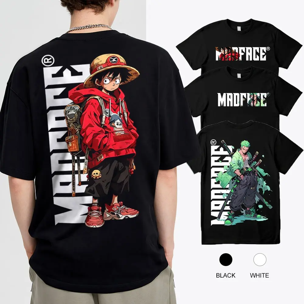 original shirt One Piece Monkey D Luffy  ZORO fashion breathable printing pure  Tee Menswear Top Lingerie Man Tshirt Streetwear Crewneck Bestie Tropical Casual Shoe Asian Short Sleeve