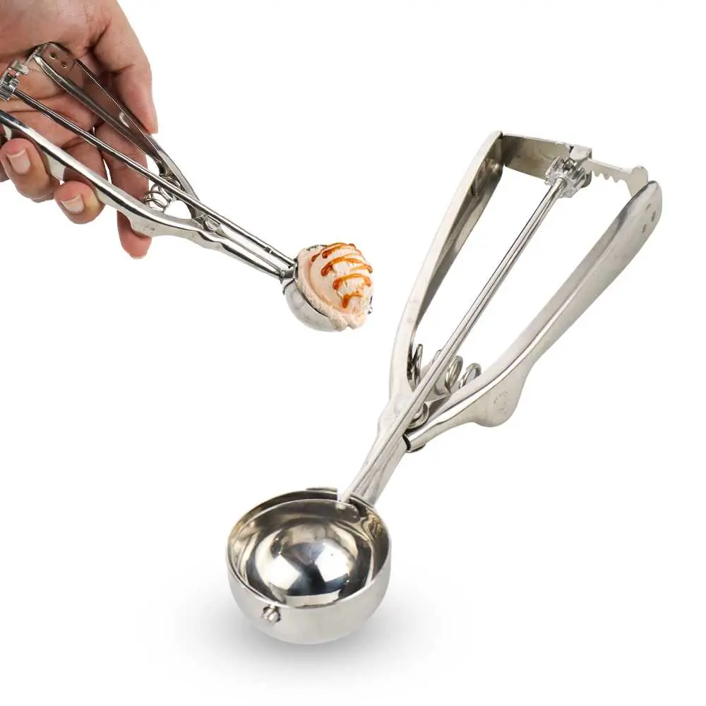 Sendok Takar Es Krim Ice Cream Scoop Spoon 4 CM Silver Kitchenware