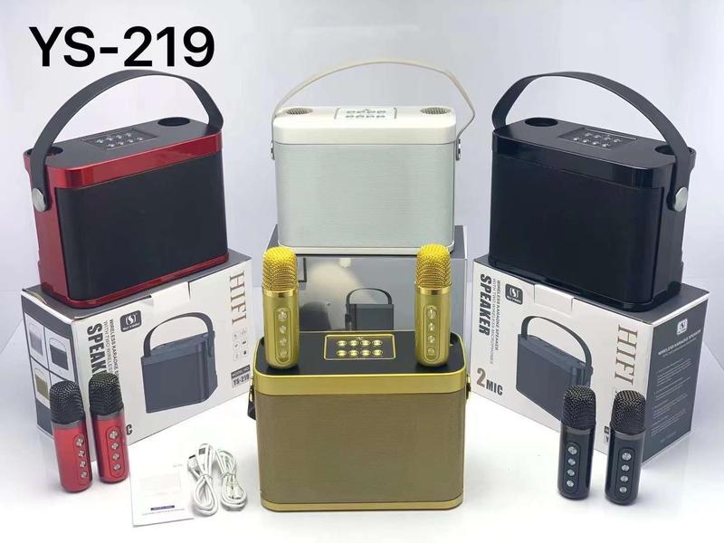 Loa bluetooth karaoke YS-219 - Tặng kèm 2 micro không dây Củ Loa Nghe Nhạc Kem