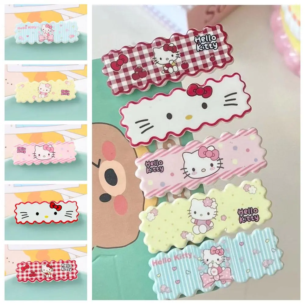 Cute Cartoon KT Cat Rectangular Hairpin Bang Side Clip Vintage Hairpin Headdress