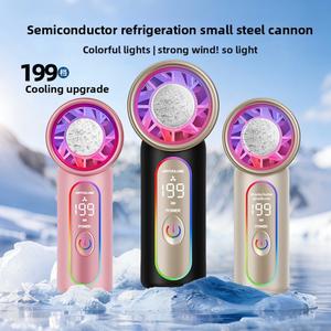 V8 new handheld mini fan, cooling and ice compress portable turbo-type outdoor semiconductor high-speed small fan