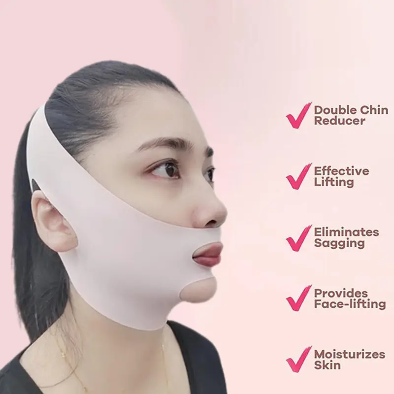 【TERSEDIA & COD】Masker Perban Pelangsing Wajah Alat Kecantikan Tidur Pembentuk Wajah Masker Dagu Berbentuk V Sabuk Pelangsing Wajah & Terapi Garis V Dagu Pembentuk Wajah Masker Pengencang Wajah & Dagu Masker Pengencang Wajah 4