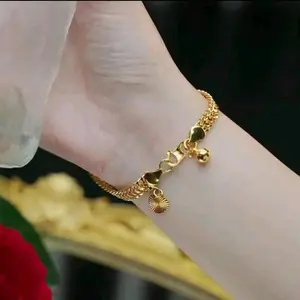 Gelang Tangan Xuping Motif Tikar Terbaru 2024 Perhiasan Emas Bracelets - gold, 18cm toza acc