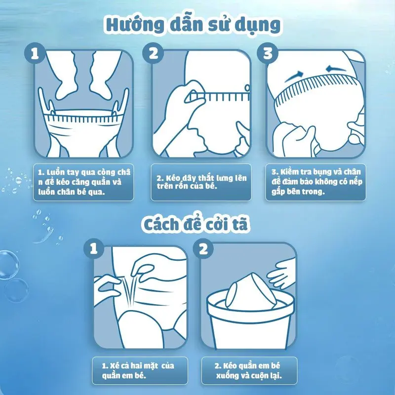 [Combo 5] Miếng Tã/ Bỉm Quần Bơi Cao Cấp Aiwibi Cho Bé 6