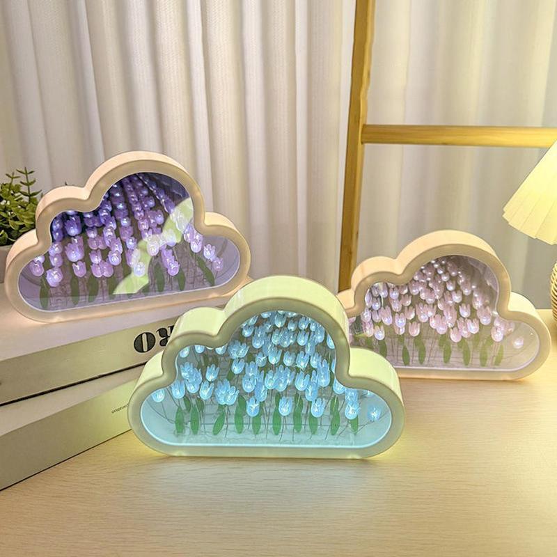 Product Introduction of Tanabata Gift Cloud Mirror Tulip Sea Of Flowers Night Light DIY Handmade Birthday Gift For Q0W6 28
