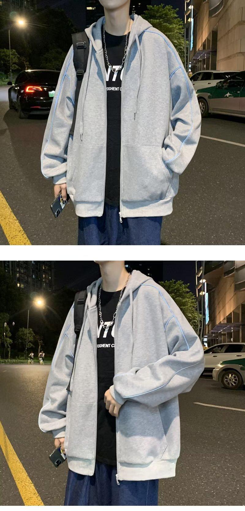 Product Introduction of Sweater 2024 New Fashion Brand Ins Youth Oversize Niche High Street Cardigan Hooded Coat Hoodie Menswear Sweatshirts Tops Lingerie 5