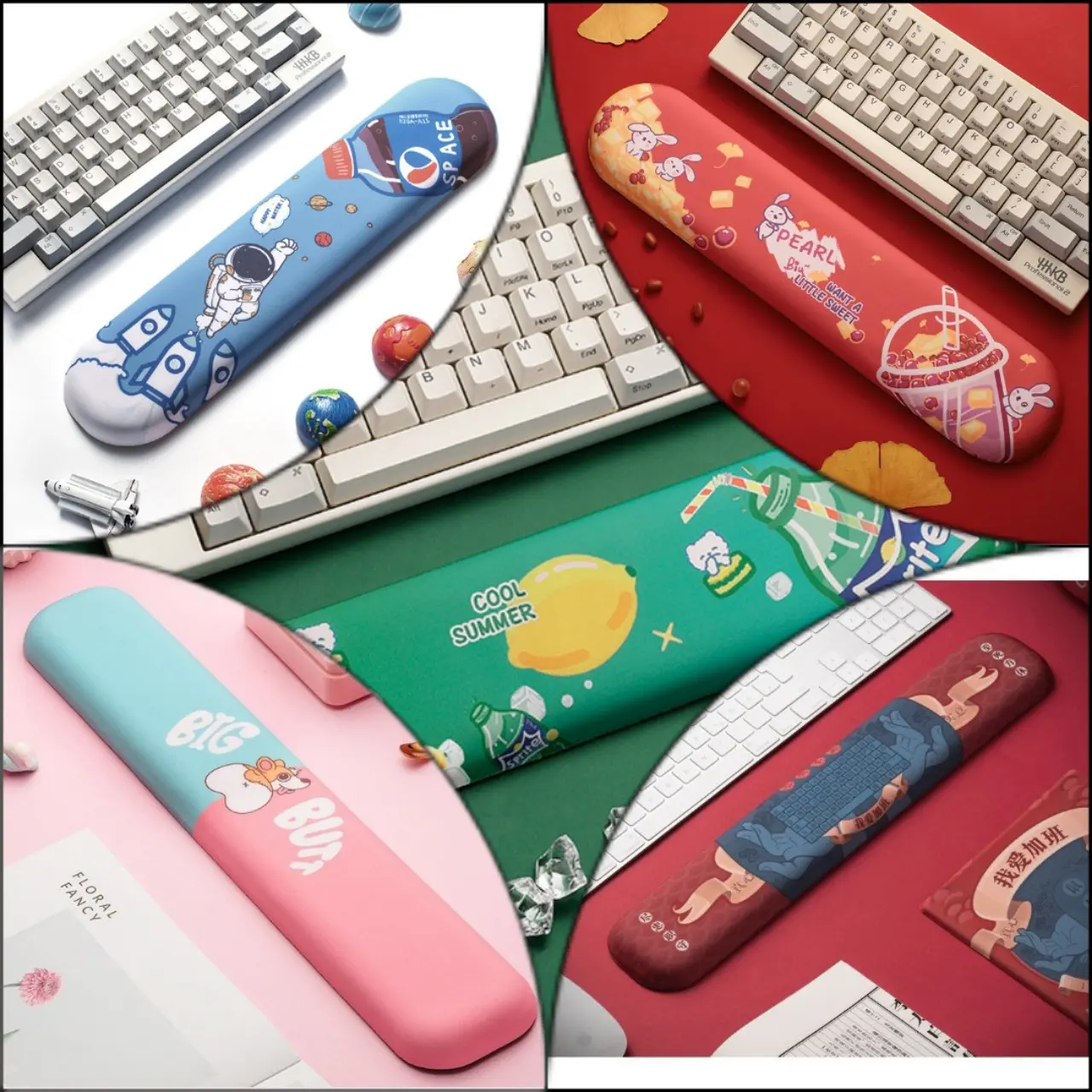 Miếng kê tay bàn phím hình Phi hành gia, Bamboo, kỳ lân cực cute và dễ thương
