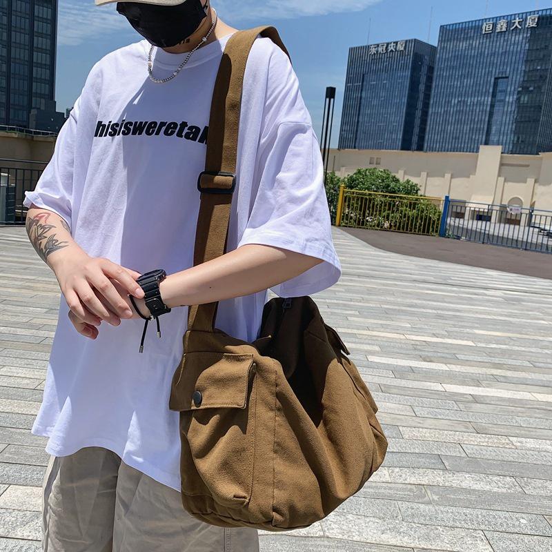 Túi Đeo Chéo , Túi  Hộp Vuông Vải Canvas Thời trang Học Sinh Đi Học Đi Chơi_TVT Bag Đeo Vai Tote Chữ Nhật 2