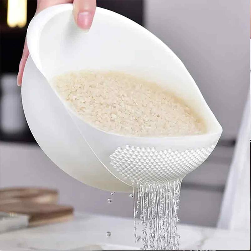 Rice Washing Drain Basket, 1 Count Round Multifunctional Fruit & Vegetable Drainage Colander, Household Rice Filter For Kitchen 7