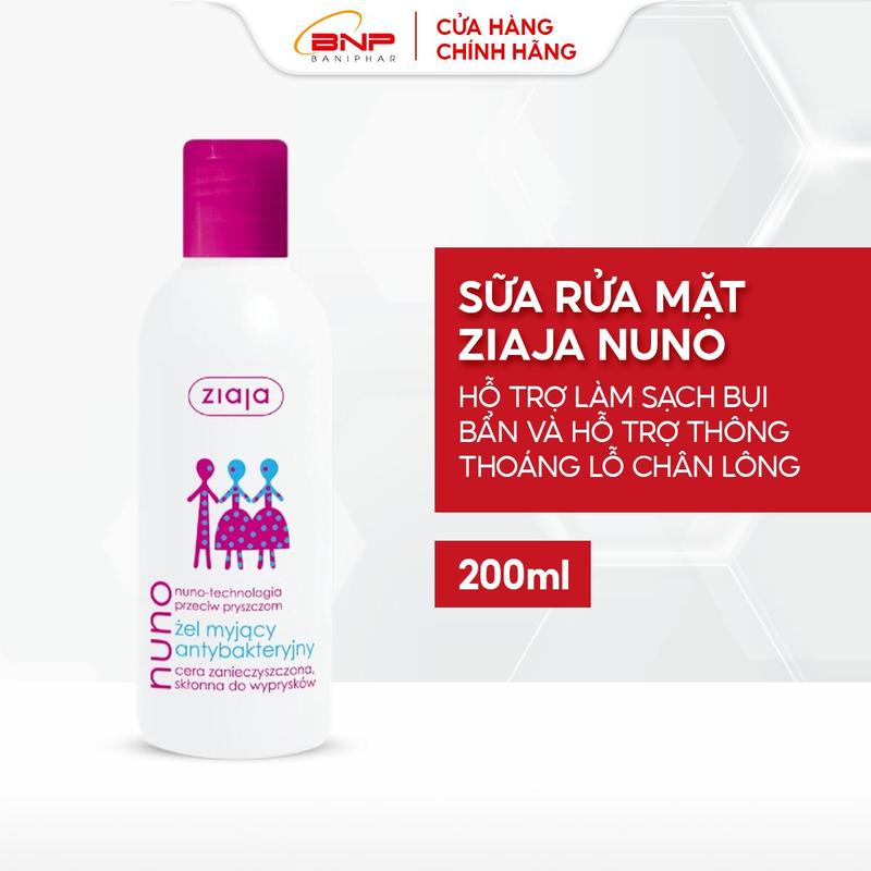 CFV VÕ HÀ LINH x DƯỢC BẮC NINH Sữa Rửa Mặt Dạng Gel Ziaja Nuno Làm Sạch Da Giảm Dầu Thừa Dịu Nhẹ Cho Da Dầu Da Mụn 200ml 2