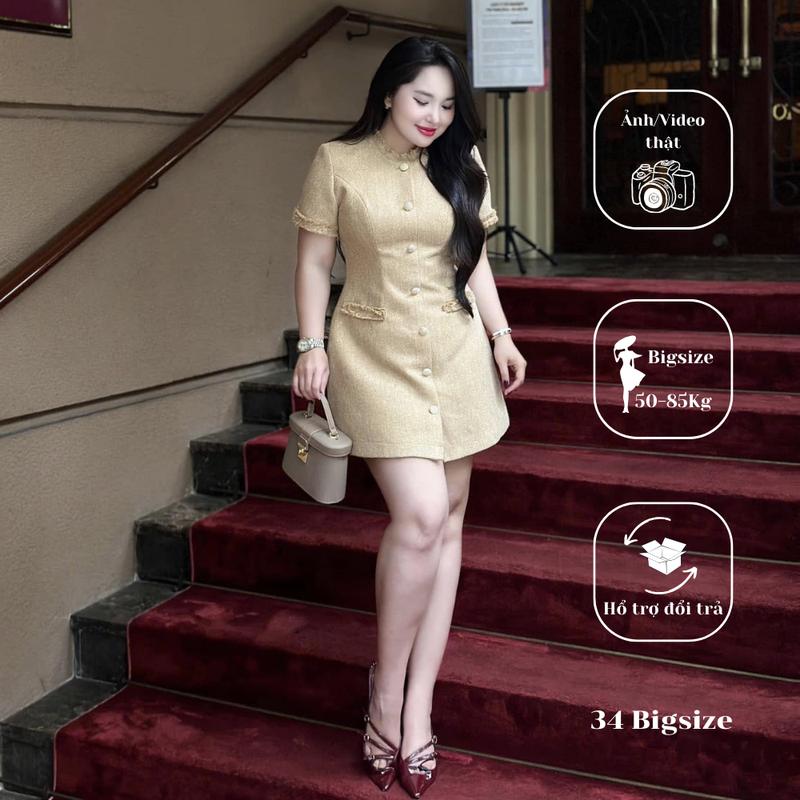 Đầm dạ cổ tròn 34DA041 34 bigsize đầm bigsize cao cấp váy đầm dự tiệc bigsize sang trọng cho nữ