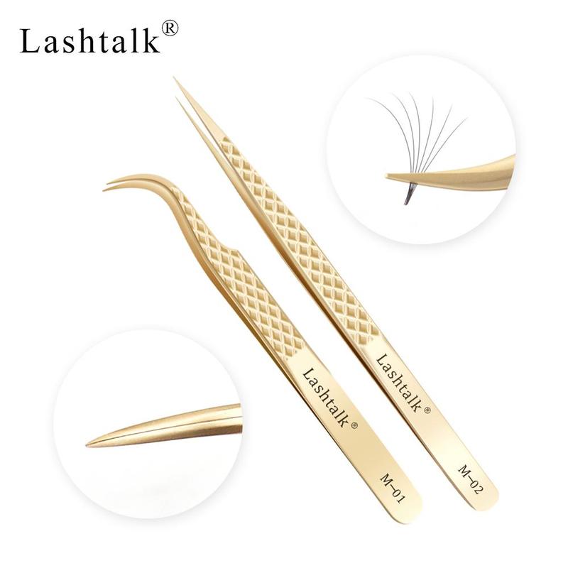 Stainless Steel Eyelash Extension Tweezers, Non-magnetic Pincet, Fake Lashes Applicator Tweezers, Lash Extension Supplies 1