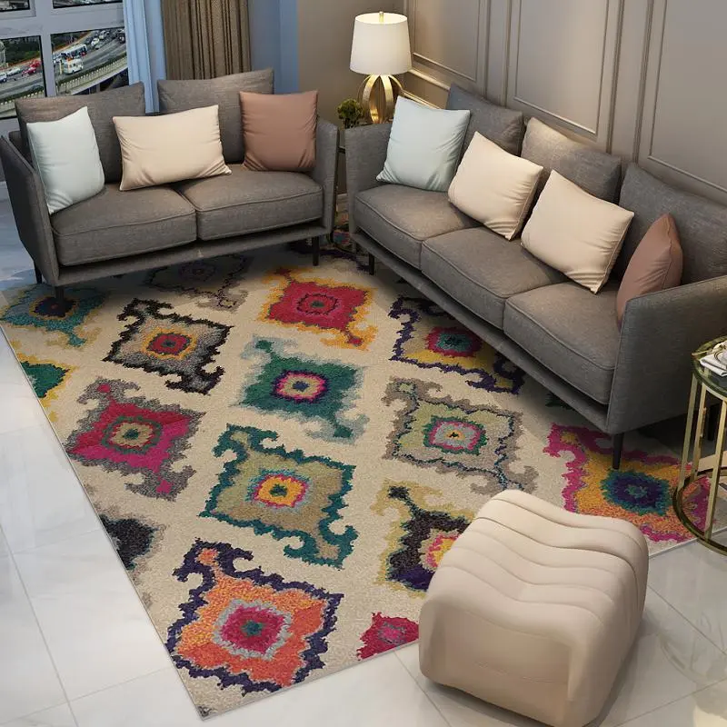 Thảm Phong Cách Dân Tộc Bohemian, Thích Hợp Cho Phòng Khách, Chăn Đầu Giường, Phòng Ngủ, Bàn Cà Phê, Ghế Sofa Và Đầu Giường, Thảm Trải Chân, Trùm Kín, Có Thể Giặt Bằng Máy 3