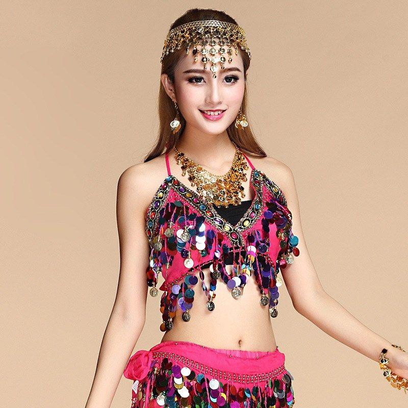 Product Introduction of Trang Phục Khiêu Vũ Ấn Độ, Áo Múa Bụng Cho Nữ, Hàng Mới Về, Gợi Cảm, Tua Rua Đính Kim Sa Áo Vest, Trang Phục Biểu Diễn Sport 7