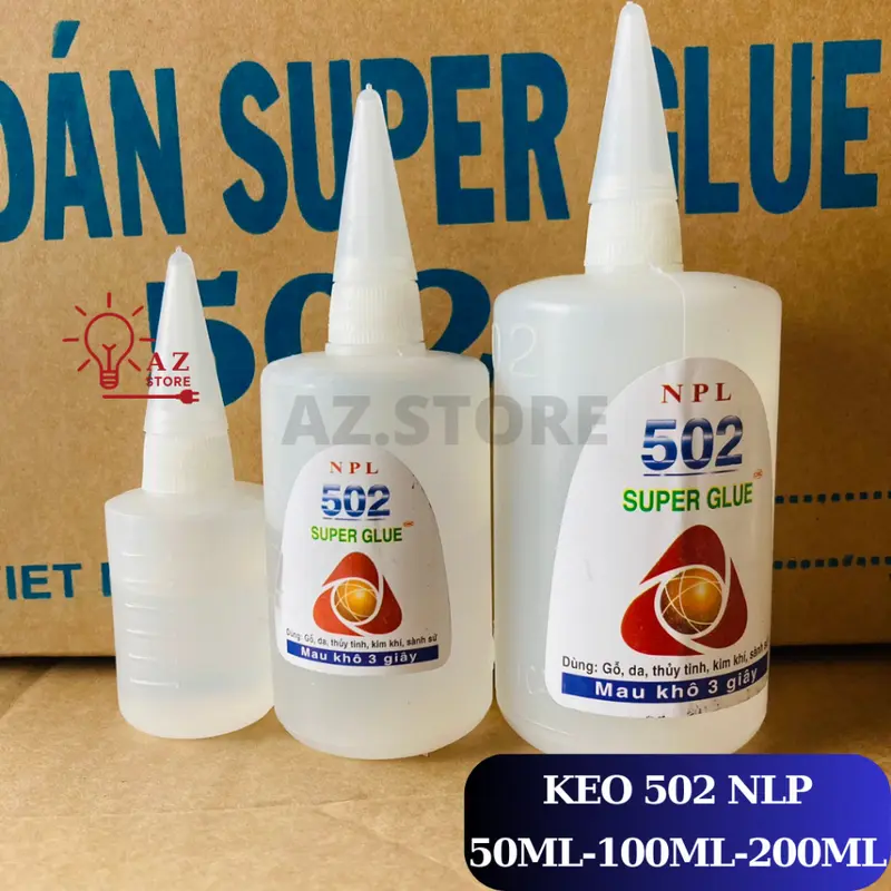 Keo 502 - keo dán sắt lọ tròn siêu dính 50ml, 100ml, 200ml hãng NLP siêu dính 1