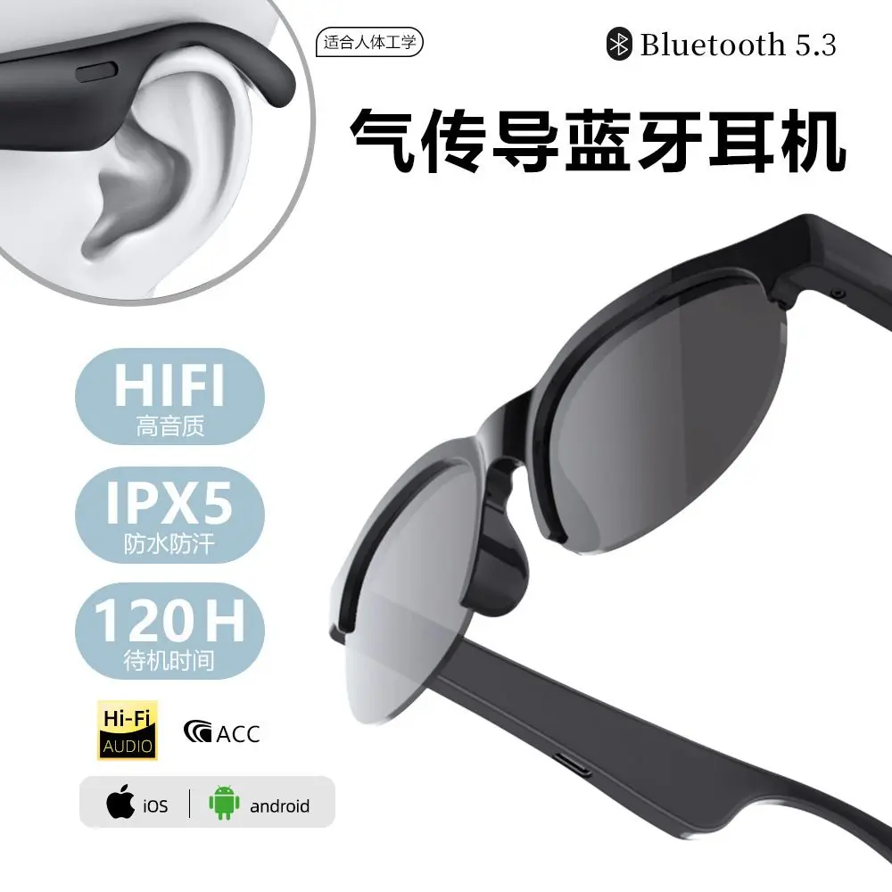 แว่นตา Bluetooth, มาใหม่, ชุดหูฟังสำหรับโทร, การนำทางไร้สาย, มัลติฟังก์ชั่น, แว่นกันแดดโพลาไรซ์บลูทูธ, เหมาะสำหรับผู้ชายและผู้หญิง, แว่นกันแดด