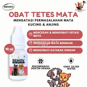 PPC Remov OBAT TETES MATA 10ML Sakit Kucing Anjing Belekan Berair Merah Katarak Trixin Bengkak Kitten
