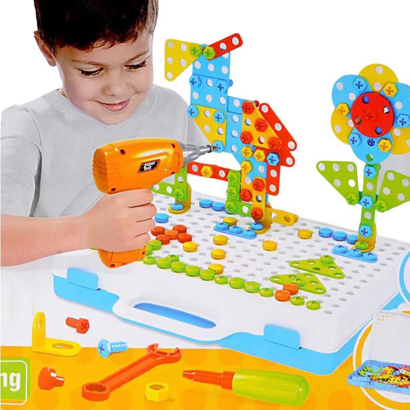 Durable Construction Games with Toy Drill, 1 Set Creative Engineering Building Kit, Learning Constructor Set Gift, Valentine's Day Gift, Fidget Toys, Crafts 1