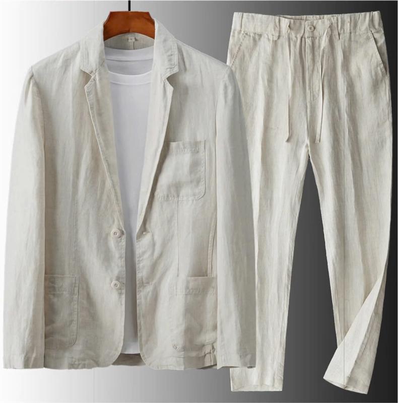Set bộ áo vest blazer nam + quần suông ống rộng ĐŨI VIỆT chất liệu Linen cao cấp phong cách Hàn Quốc 1