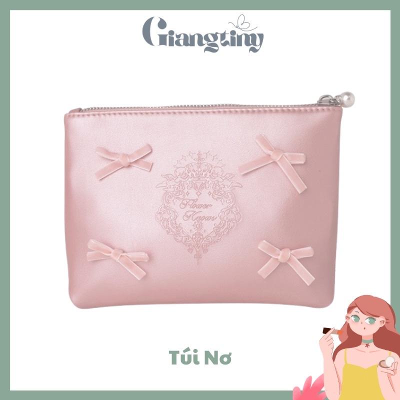 GƯƠNG TIM TÚI TRANG ĐIỂM NƠ Hồng QUÀ TẶNG HỘI VIÊN VIP FLOWER KNOWS