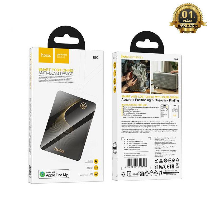 Thiết bị định vị Hoco E92 sạc không dây - theo dõi xe máy, ô tô, thú cưng, trẻ…