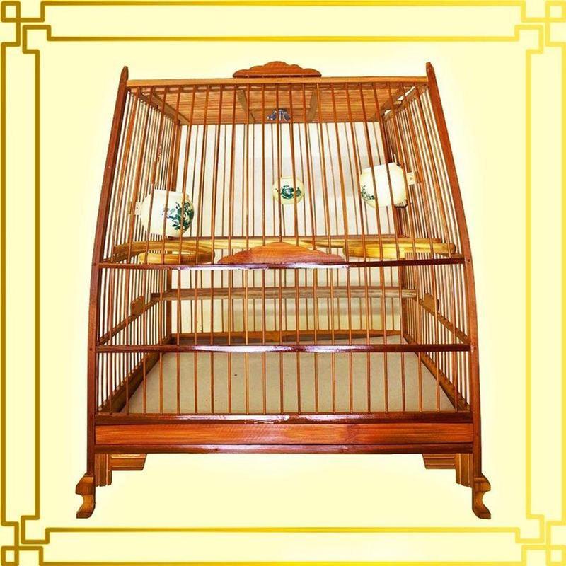 Khung Lồng Chim Chào Mào Tre Già Cửa Lá Đề, Vuông Đấu, Thái Đấu - Tặng Kèm Dầu Ủ Lồng