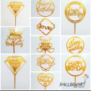 Cake Topper Acrilyc Murah/Hiasan Kue Ulang Tahun/Tusuk