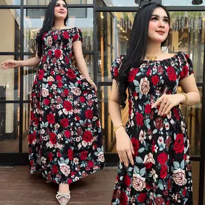 long dress canda mawar kecil