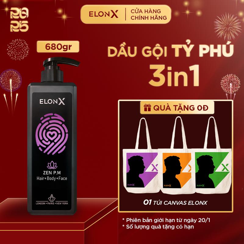 Sữa tắm gội ElonX Zen P.M hương nước hoa (680gr) - 3 trong 1 cho nam - Tắm, gội, rửa mặt | Chăm Sóc Tóc Dưỡng Tóc - Massage