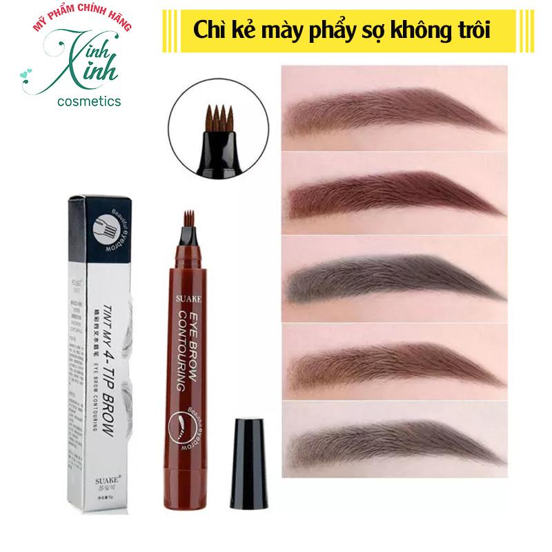 (Sẵn giá sỉ) Bút chì kẻ mày phẩy sợi 4D Suake - chì mày phẩy đẹp,  Bút chì kẻ lông mày phẩy sợi thêu tự nhiên dạng nước - lâu trôi hàng nội địa trung Trang Điểm