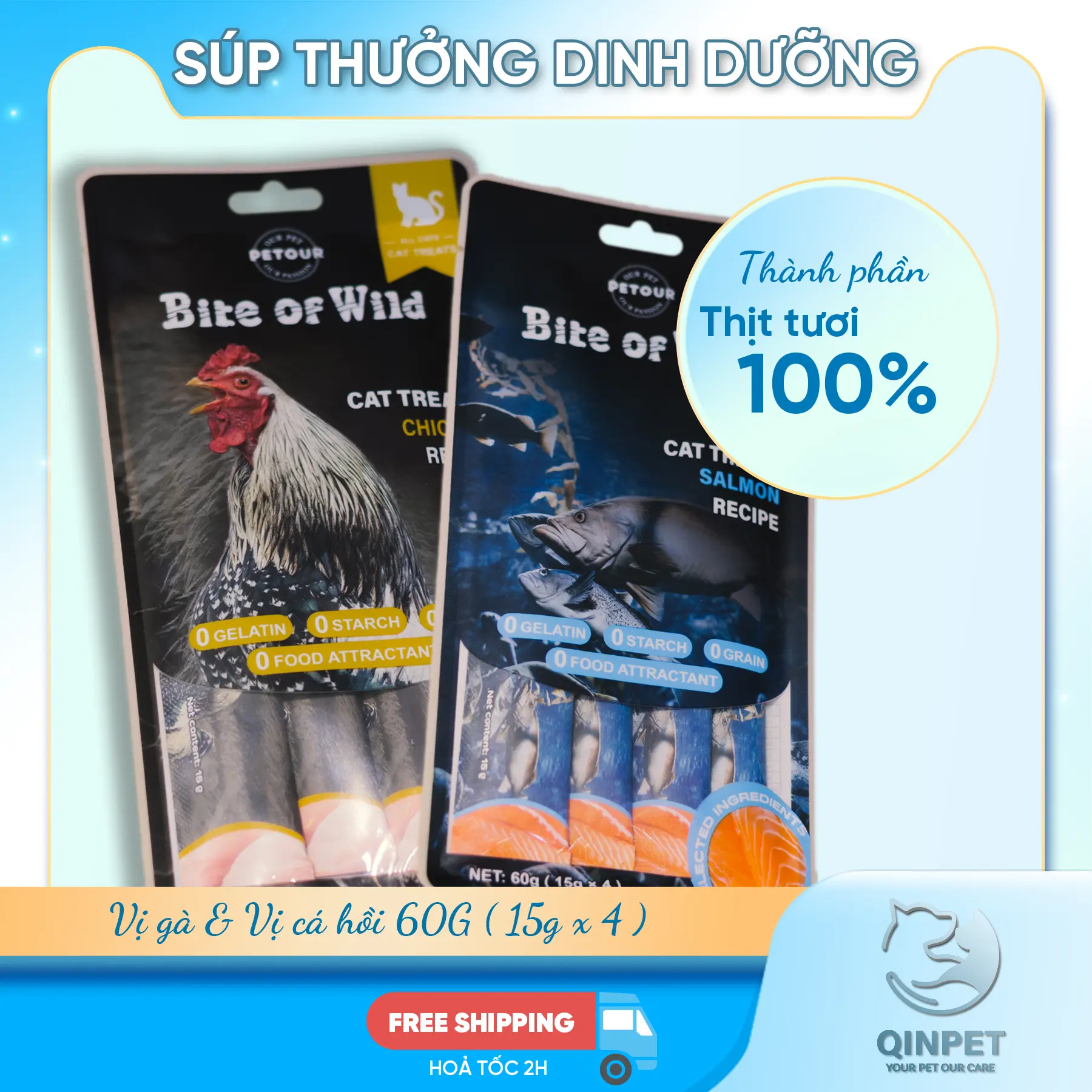 Súp Thưởng Bite of Wild Dinh Dưỡng Cao Cấp 4 Thanh Cho Mèo