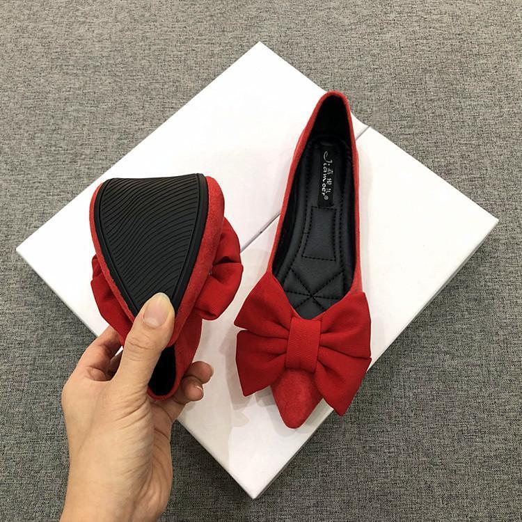 Product Introduction of Giày Cao Gót Thoải Mái Đế Bằng, Giày Mũi Nhọn Nữ Mới, Đế Cao Su, Có Nơ, Màu Đen, Giày Cao Gót Đi Làm Dễ Phối Đồ, 2025 [1601 Lần Mua Lại] 3
