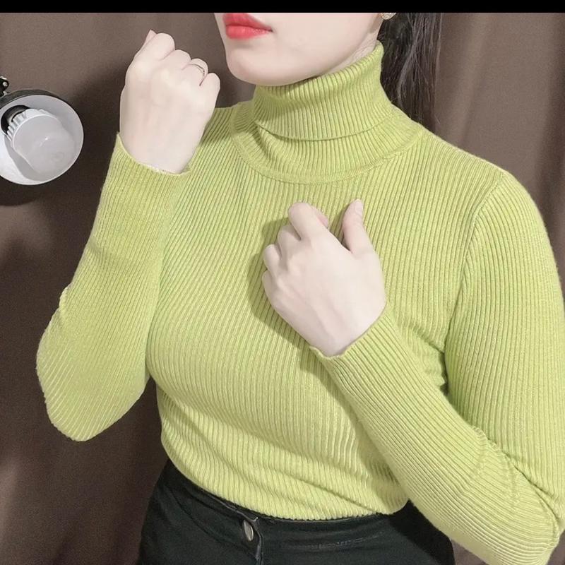 áo ủ kem cổ lọ, len tâm loại 1