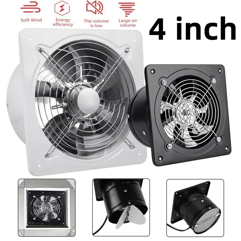 Kipas Dinding 4Inch Exhaust Fan Ventilasi Kamar Mandi Booster Fan untuk Udara Segar