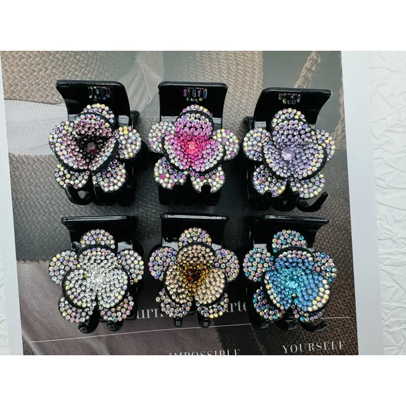 [ Mua3+1ngẫunhiên]Kẹp càng cua 5 răng đính hoa nhiều mẫu cao cấp