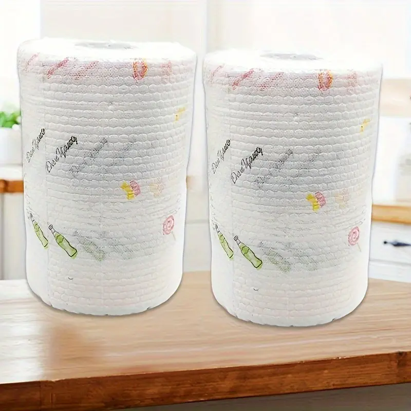 Khăn lau nhà bếp Microfiber có thể tái sử dụng, cuộn 400 tờ, không xơ, chống dầu, để làm sạch và làm khô, thích hợp cho nhà bếp và phòng tắm, sử dụng ngoài trời Khăn Giấy