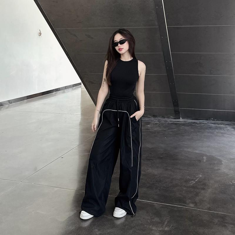 Quần Ống Suông Kaki Mềm Line Phản Quang MDQ05 Nữ Pants 3