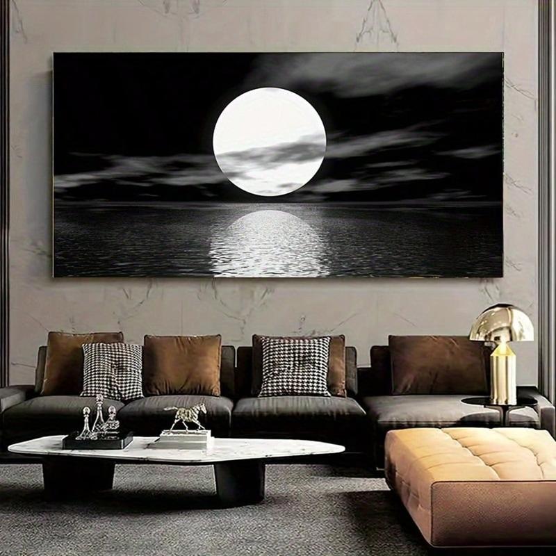 1pc, Canvas Posters, Wall Art Moon Sea Ocean Landscape Picture ...