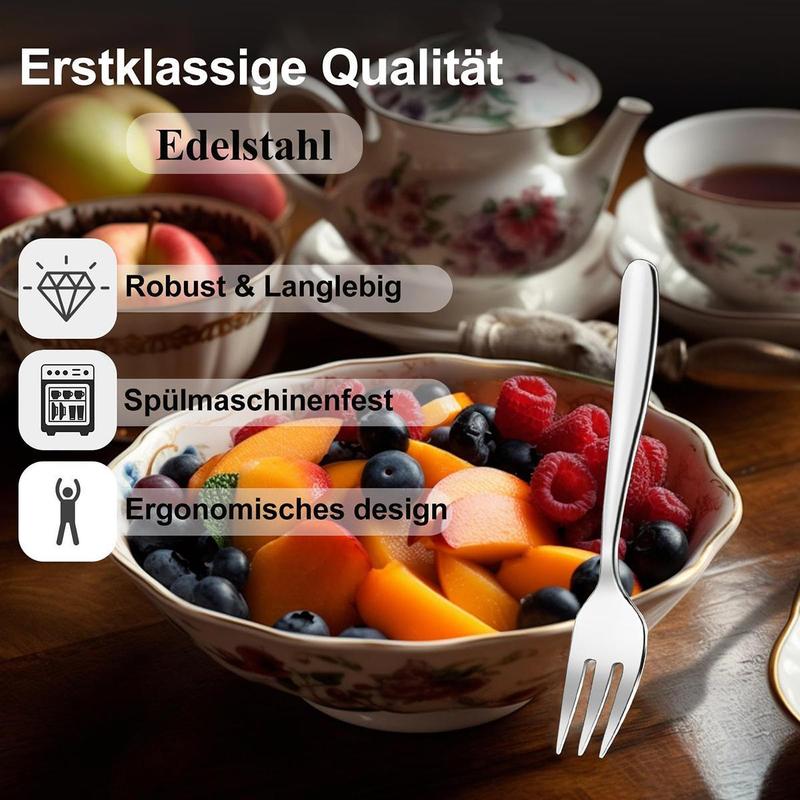 Product Introduction of Household Long-Handled Fork Stainless Steel Tableware, Western Steak Dessert Fork Hotel Fruit Tea 22