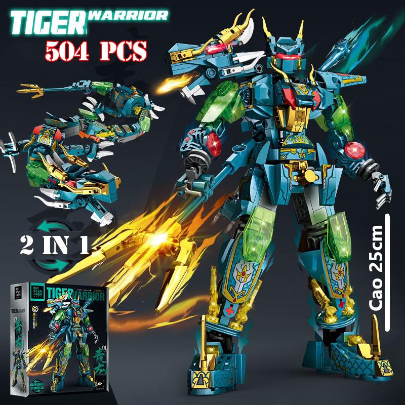 [504 Chi Tiết] Bộ Đồ Chơi Lắp Ghép Xếp Hình Ninja Rồng Thanh Long Robot biến hình rồng 2 trong 1 cực ngầu