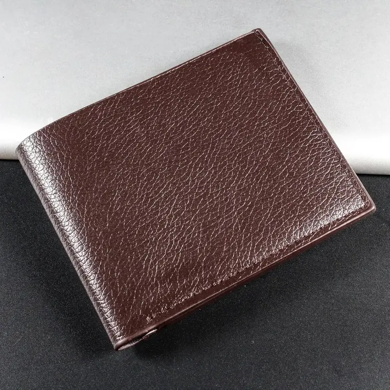 Ví nam, da thật, sản phẩm cao cấp, da bò Thật ngắn, màu đen, ví Portefeuille Homme 3