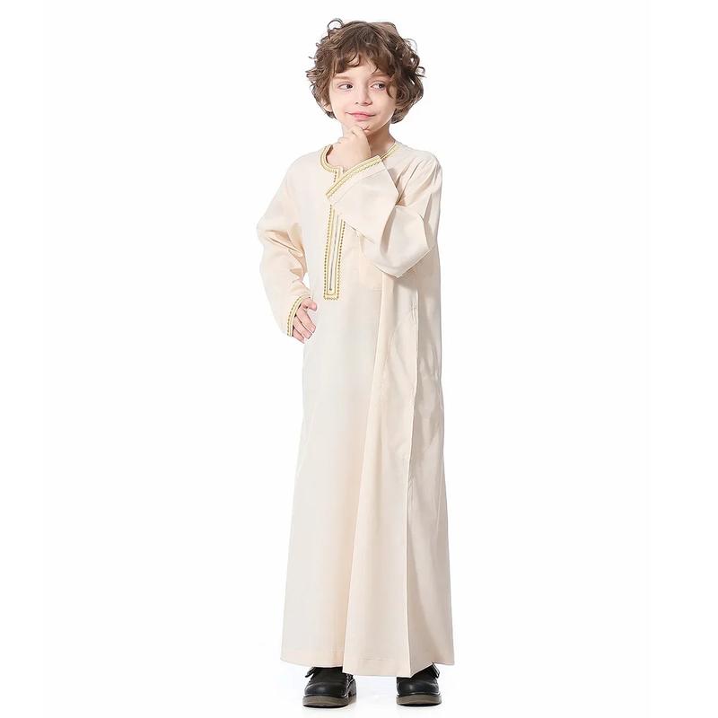 Product Introduction of Dubai Embroidery Patchwork Hijab Abayas Ramadan Muslim Clothing Boys Abaya Jilbab Khimar Turkey Kaftan Moroccan Islam Long Robe 6