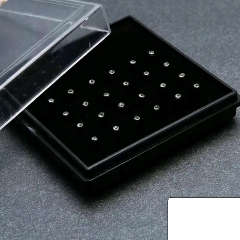 1 Box Anting Tindik Hidung Permata 1,5 mm bahan titanium ( A. box) 2