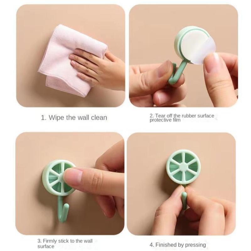 Product Introduction of oninof Creative Plastic Self Adhesive Hooks Lemon Punch-free Towel Coat Hooks Wall Decoration Multicolor Key Bag Hooks 10