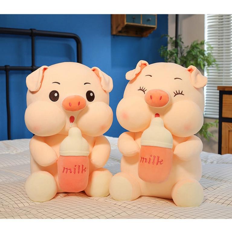  Gấu Bông Heo Ôm Bình Sữa Khổng Lồ 1M Vải Nhung Siêu Mịn 100% Cao Cấp Thú Nhồi Bông Đồ Chơi Toy gaubong to 