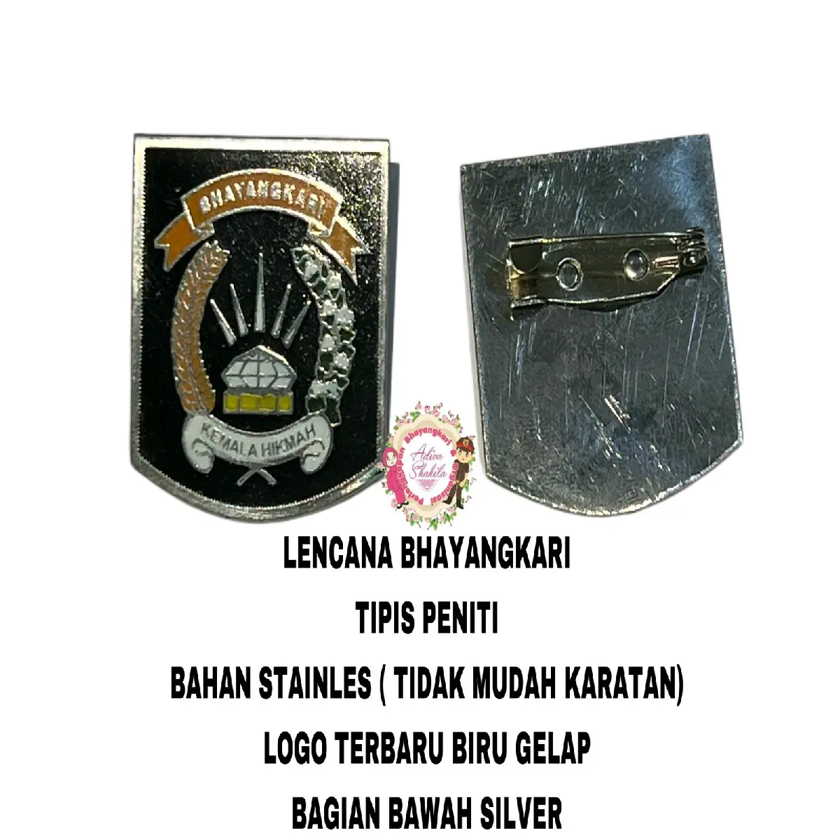 LENCANA BHAYANGKARI TIPIS SILVER