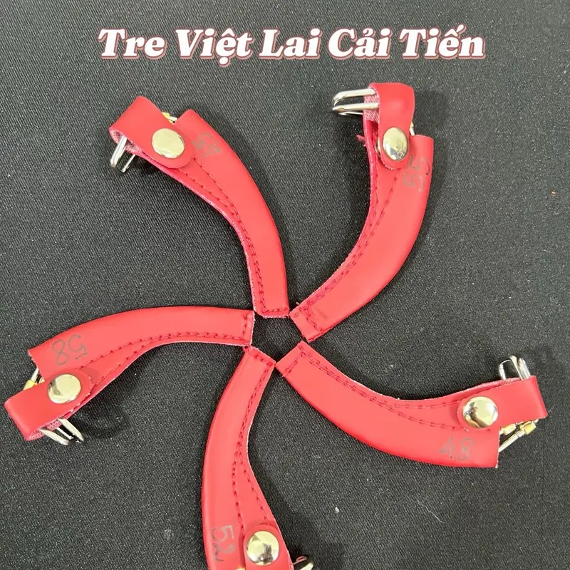 Phụ kiện thú cưng Vọng đeo chân TRE Việt Lai Cải Tiến- Thép xanh-bao da đỏ V.i,p 0