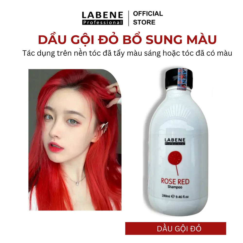 Dầu Gội Đỏ Rose Red Labene Dành Cho Tóc Nhuộm Đỏ Và Hồng, Bổ Sung Tăng Độ Sáng Tươi Mới Màu Nhuộm | LABENE